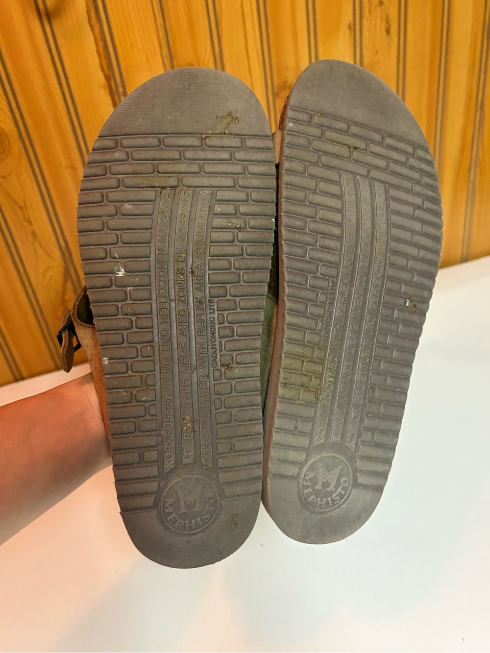 Mephisto Taupe Nubuck Cork-Top Slide Sandals - Picture 3 of 7
